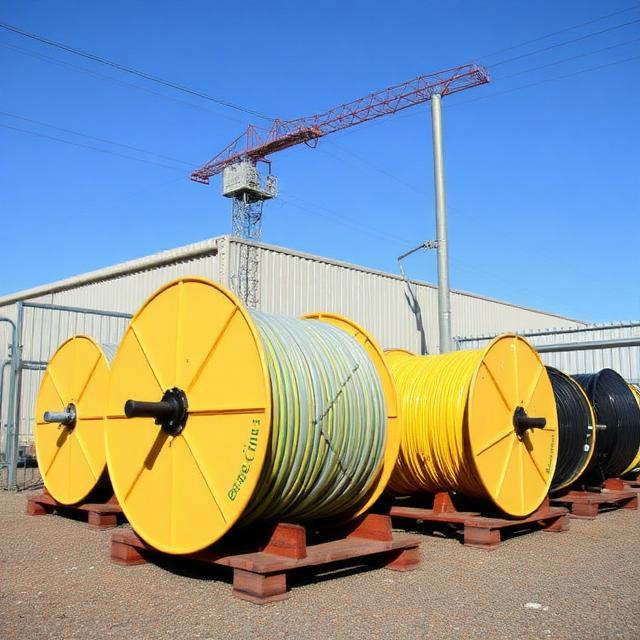 power cable reels cable drum storage yard